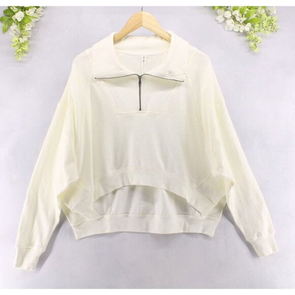 Daily Practice by Anthropologie Women's Half-Zip Pullover Vanilla Sz S NWT - Picture 2 of 8